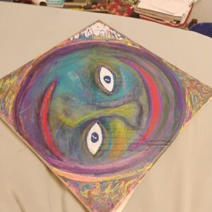 Abstract Face Art Canvas in Multicolor
